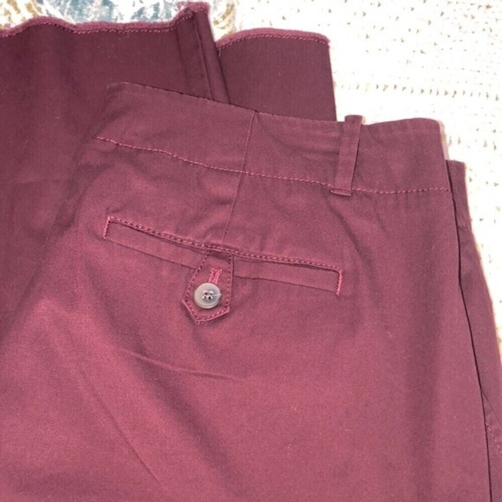 Talbots size 12 burgundy cotton chino pants - Picture 7 of 7